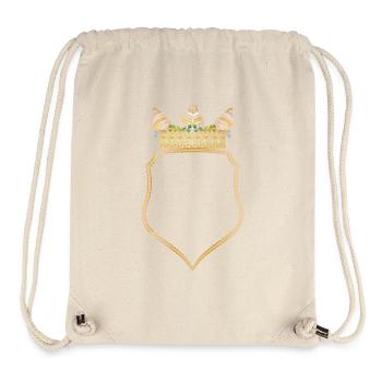 Armoiries avec couronne florale dorée - Sac à cordon recyclé Stanley/Stella - blanc naturel - Devant