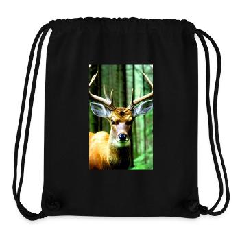 Cool Comic Portrait of a wild fallow deer majestic - Stanley/Stella Recycled Gym Bag - black - Front