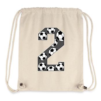2 Geburtstag Fußball grau - Stanley/Stella recycelter Gym Bag - Naturweiß - Vorne