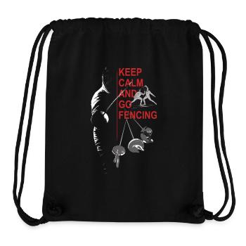 Escrime, Cadeau, Formation, Keep Calm - Sac à cordon recyclé Stanley/Stella - noir - Devant