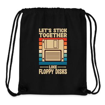 Let's stick together like floppy disks - Stanley/Stella Recycled Gym Bag - black - Front