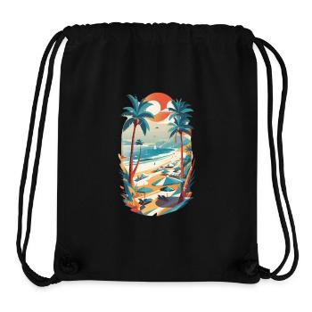 Retro Beach Vibes - Stanley/Stella Recycled Gym Bag - black - Front