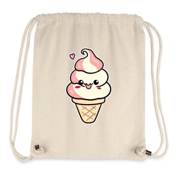 Crème glacée de dessin animé - Sac à cordon recyclé Stanley/Stella - blanc naturel - Devant