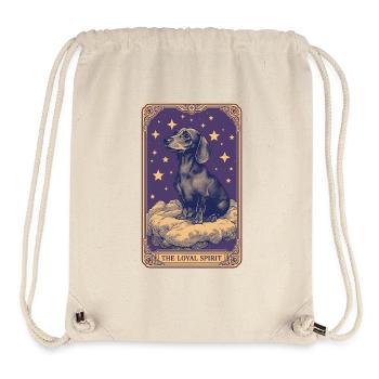 Tarot Karte Lila – Dackel „The Loyal Spirit“ - Stanley/Stella recycelter Gym Bag - Naturweiß - Vorne