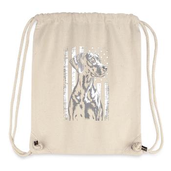 Patriotisches Windhundporträt - Stanley/Stella recycelter Gym Bag - Naturweiß - Vorne