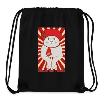 Président Miaou - Le Chef des Ronrons - Sac à cordon recyclé Stanley/Stella - noir - Devant