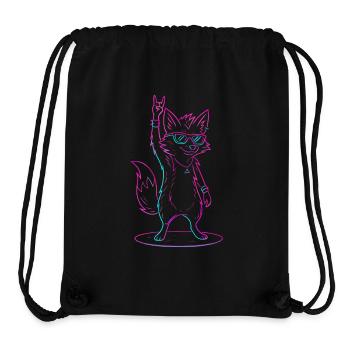 Rocking Fox With Sunglasses Cool - Stanley/Stella Recycled Gym Bag - black - Front