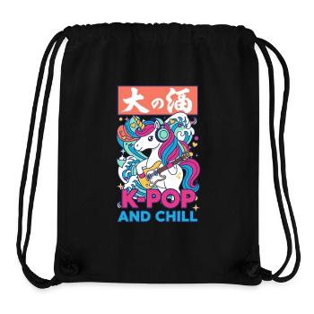 Niedliche Einhorn-K-Pop- und entspannte koreanische Musik-Anime - Stanley/Stella recycelter Gym Bag - Schwarz - Vorne