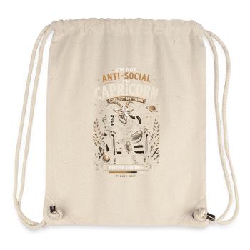 Capricorne Ambition Tribal - Zodiaque Humour - Sac à cordon recyclé Stanley/Stella - blanc naturel - Devant