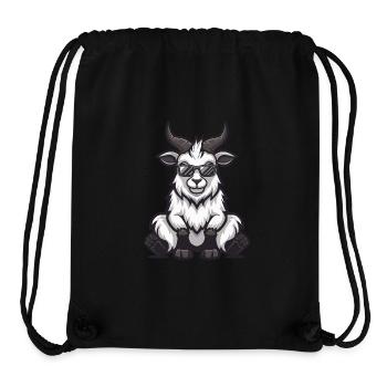 Chèvre de montagne Bande dessinée cool - Sac à cordon recyclé Stanley/Stella - noir - Devant