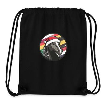 Cheval Noël Noël - Sac à cordon recyclé Stanley/Stella - noir - Devant