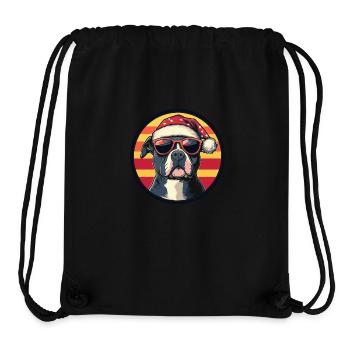 Pit Terrier Chien Noël Cool - Sac à cordon recyclé Stanley/Stella - noir - Devant