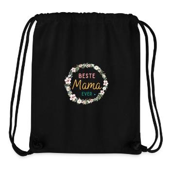 Beste Mama Ever! Blumen Kranz, personalisierbar - Stanley/Stella recycelter Gym Bag - Schwarz - Vorne