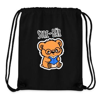 Der niedliche Bär ist ein Stre-Bär in der Schule - Stanley/Stella recycelter Gym Bag - Schwarz - Vorne