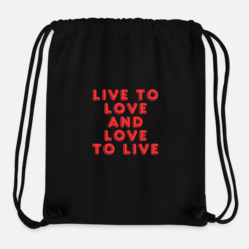 Vivre pour aimer et aimer pour vivre - Sac à cordon recyclé Stanley/Stella - noir
