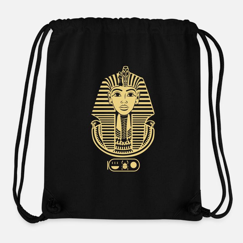 Tutankhamen - Pharaoh of Egypt. Also gold print! - Stanley/Stella Recycled Gym Bag - black