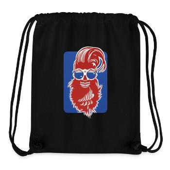 tete de mort hipster barbu skull crane design fant - Sac à cordon recyclé Stanley/Stella - noir - Devant