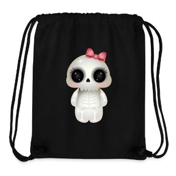 cute skull with pink bow - Stanley/Stella Recycled Gym Bag - black - Front