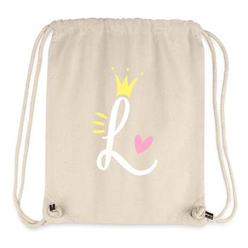 Letter L Initial Letter Crown - Stanley/Stella Recycled Gym Bag - natural - Front