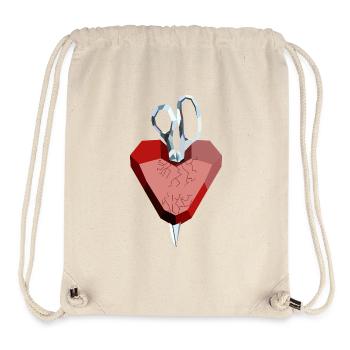 Gebrochenes Herz aus Rubin und Diamant - Stanley/Stella recycelter Gym Bag - Naturweiß - Vorne