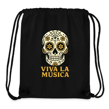 VIVA LA MÚSICA: Floral Calavera Día de Muertos - Stanley/Stella Recycled Gym Bag - black - Front
