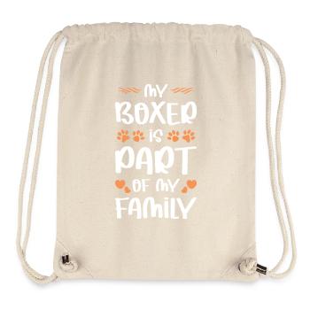 Mon Boxer fait partie de ma famille - Sac à cordon recyclé Stanley/Stella - blanc naturel - Devant