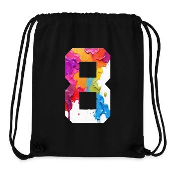 FARBIG NUMMER 8 BUNT 8. GEBURTSTAG - Stanley/Stella recycelter Gym Bag - Schwarz - Vorne