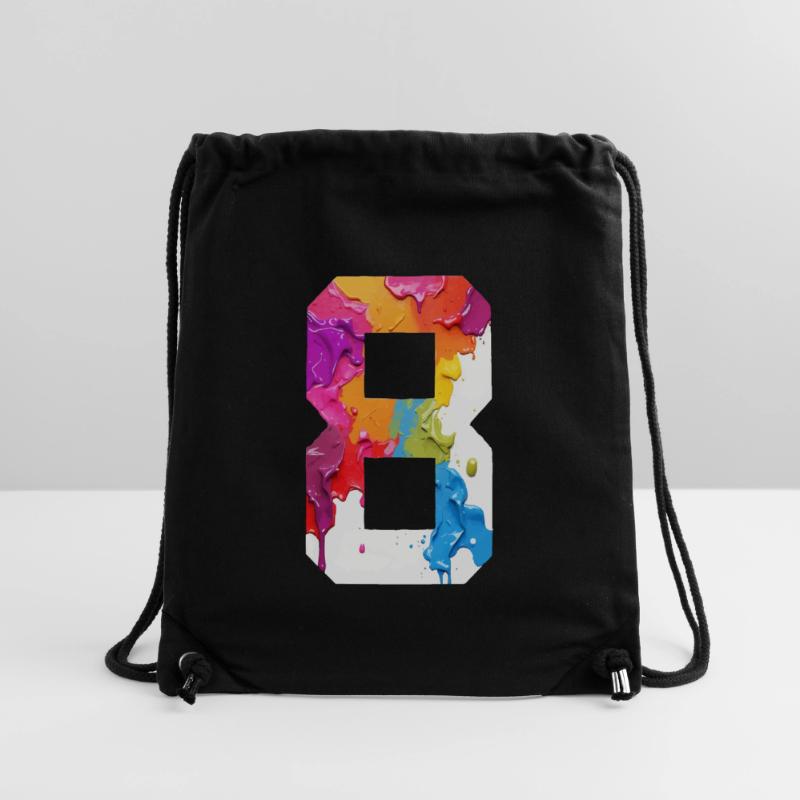 FARBIG NUMMER 8 BUNT 8. GEBURTSTAG Stanley/Stella recycelter Gym Bag