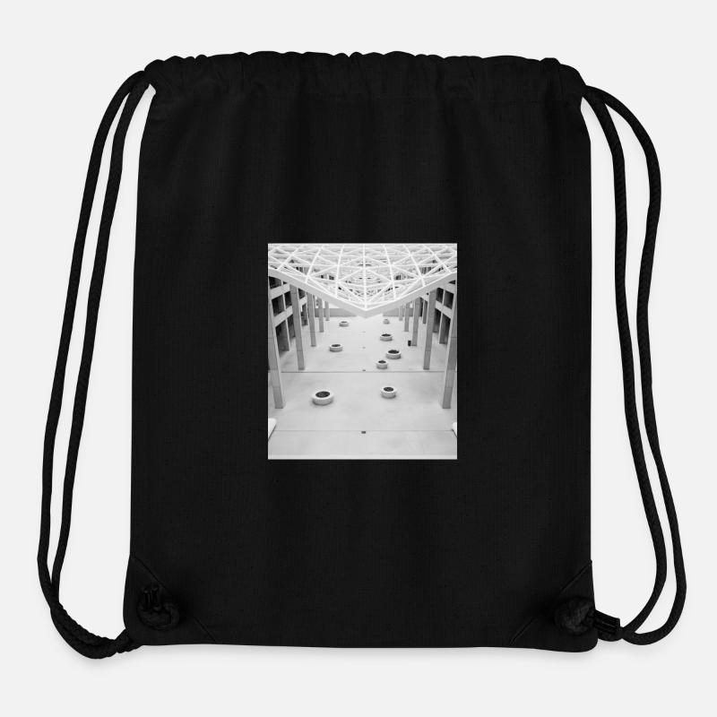 Atrium géométrique noir et blanc - Sac à cordon recyclé Stanley/Stella - noir