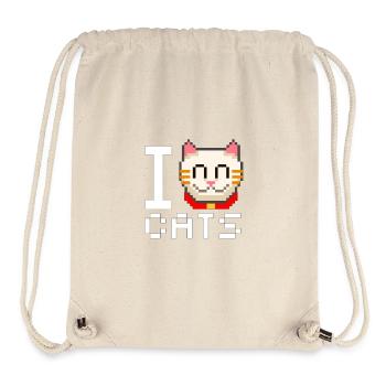 I Love Cats - Stanley/Stella recycelter Gym Bag - Naturweiß - Vorne