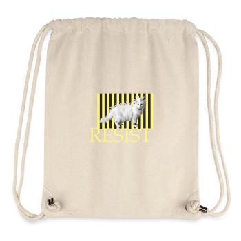 Resist Naughty Cat Stripe Punk Funny Cat - Stanley/Stella Recycled Gym Bag - natural - Front