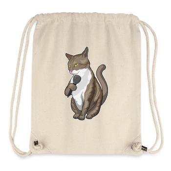 Cat Singer Microphone Singing - Stanley/Stella Recycled Gym Bag - natural - Front