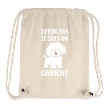 Humour chien petit caniche - Sac à cordon recyclé Stanley/Stella - blanc naturel - Devant