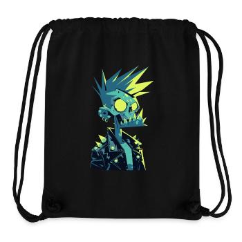 Zombie Punk Rocker – Neon Totenschädel mit Stachelhaar - Stanley/Stella recycelter Gym Bag - Schwarz - Vorne