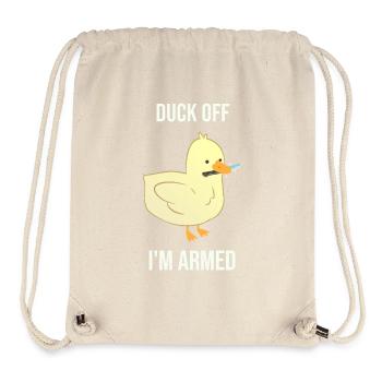 Duck dich weg, ich bin bewaffnet - Stanley/Stella recycelter Gym Bag - Naturweiß - Vorne