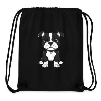 Chien de fosse mignon - Sac à cordon recyclé Stanley/Stella - noir - Devant