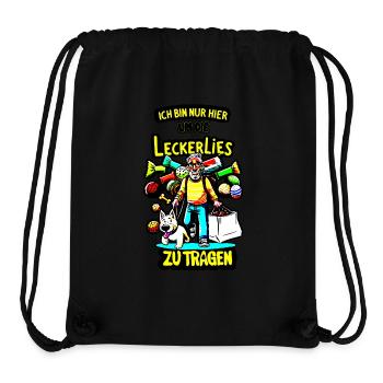 Je ne fais que porter les friandises ici - Sac à cordon recyclé Stanley/Stella - noir - Devant