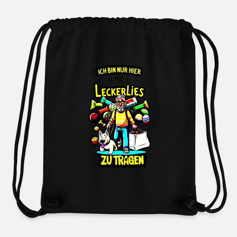 Je ne fais que porter les friandises ici - Sac à cordon recyclé Stanley/Stella - noir