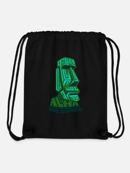 Aloha Moai Tiki Steinkopf Osterinsel vintage green - Stanley/Stella recycelter Gym Bag - Schwarz