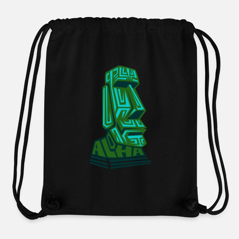 Aloha Moai Tiki Steinkopf Osterinsel vintage green - Stanley/Stella recycelter Gym Bag - Schwarz