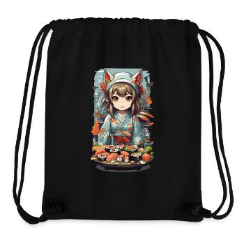 Kawaii Anime Sushi Meisterin mit Katzenohren - Stanley/Stella recycelter Gym Bag - Schwarz - Vorne