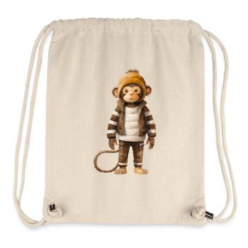 Cheeky Monkey Verspieltes T-Shirt - Stanley/Stella recycelter Gym Bag - Naturweiß - Vorne