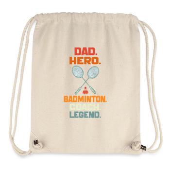 Dad Hero Badminton Coach Legend Badminton Dad gift - Stanley/Stella Recycled Gym Bag - natural - Front