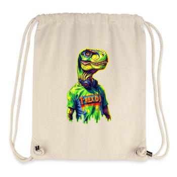 DJ T-Rex 🎧 - Sac à cordon recyclé Stanley/Stella - blanc naturel - Devant