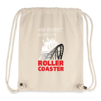 Mon cœur bat pour les montagnes russes - Sac à cordon recyclé Stanley/Stella - blanc naturel - Devant