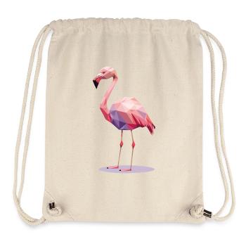 Flamingo Polygon - Tropisches Sommerdesign - Stanley/Stella recycelter Gym Bag - Naturweiß - Vorne