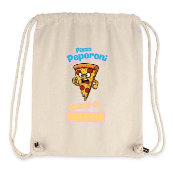 Angry Pepperoni Pizza Caricature - Stanley/Stella Recycled Gym Bag - natural - Front