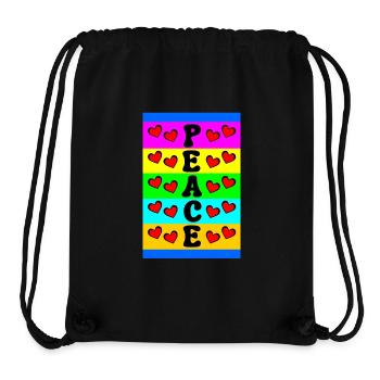 Peace And Love - Stanley/Stella Recycled Gym Bag - black - Front