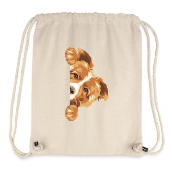 Spähender Border Collie Hund - Stanley/Stella recycelter Gym Bag - Naturweiß - Vorne