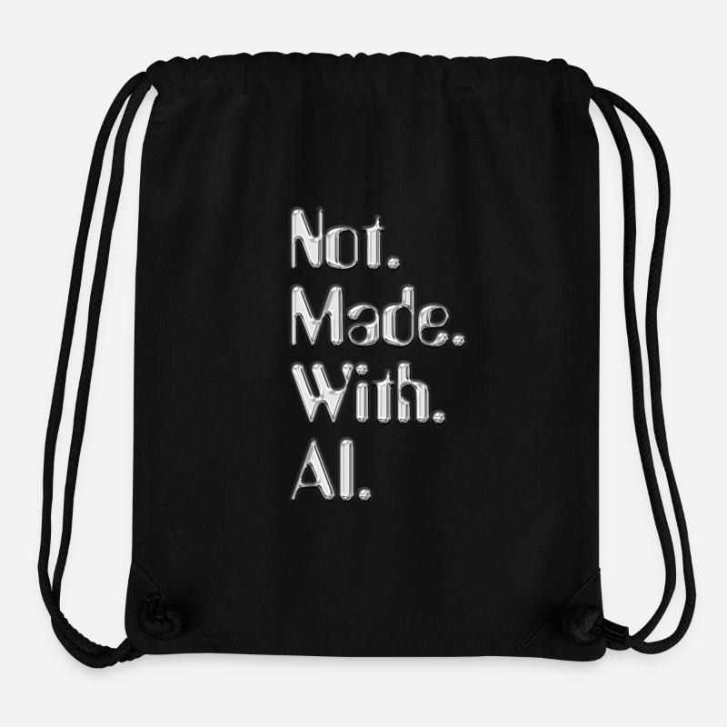 Not.Made.With.AI. - Chrome - Stanley/Stella Recycled Gym Bag - black